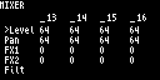 Mixer — Groups view