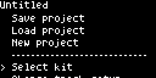 Project Menu — scrolled