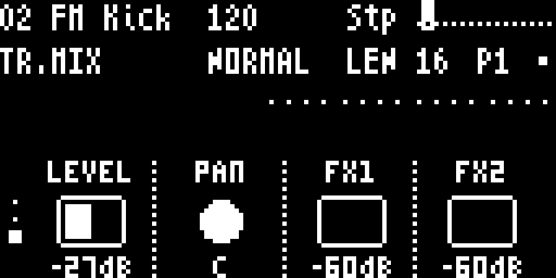 Track Mixer — level, pan, and FX sends