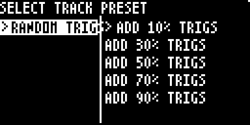 Track Preset selector